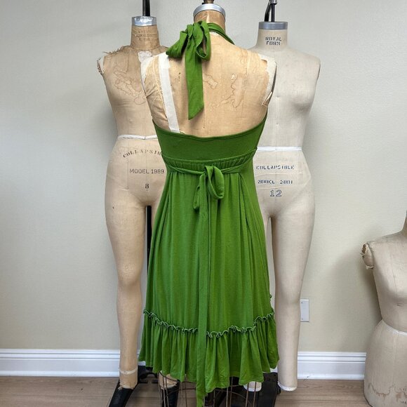 New Jersey Knit Halter Ruffle Trim Sun Dress Size Small - Picture 2 of 4